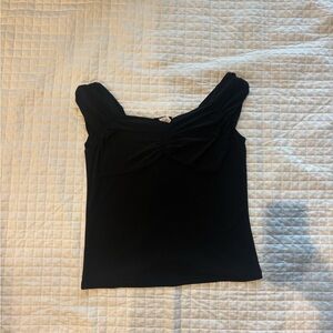Carol Rose Black Twist-Detail Tank Top